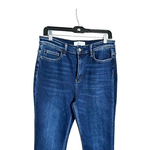 Vervet Blue Jeans Straight Leg Stretch Women’s Size 30 Raw Hem Dark Wash Denim - Picture 2 of 7